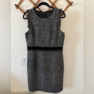 J. Crew Black and Gray Tweed Dress